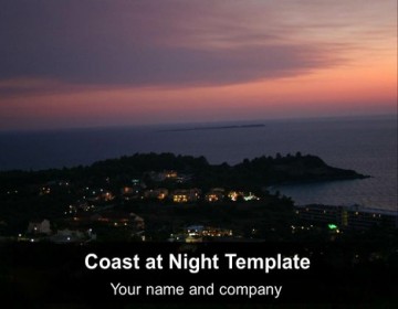 Coast at night powerpoint template