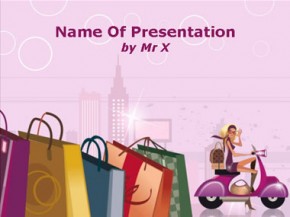 Fashion shopping girl powerpoint design