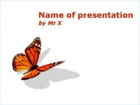 Orange butterfly powerpoint design