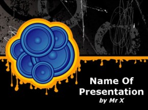 Blue speakers powerpoint design